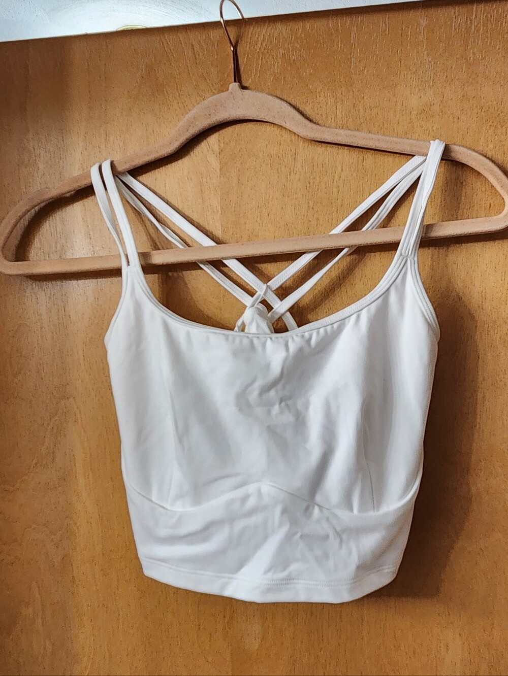 HALARA White Strappy Crop Sports Bra Cami Small New With Tags